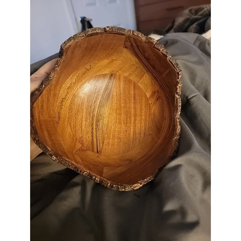 Natural Edge Hand Made Black Walnut Wooden Bowl ‎ 7 X 4 